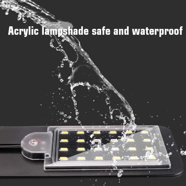 10W LED Akvarielys, Slank Clip-On Akvarielampe med 24 Hvide LED'er, Passer til Kantløse og de fleste Akvarier, Sort