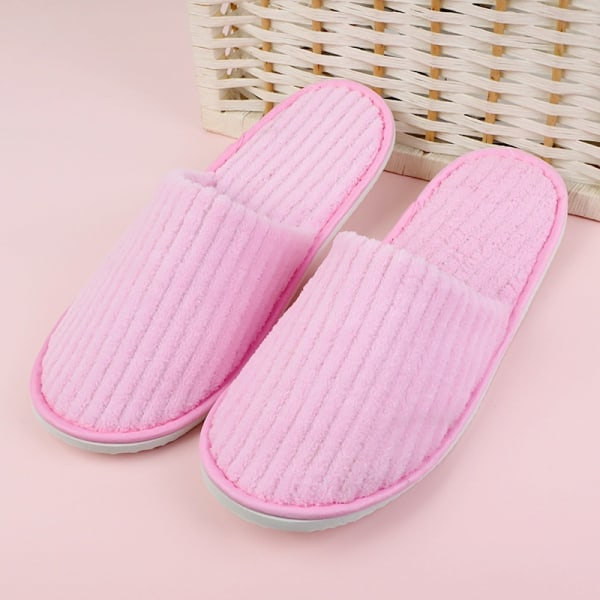 6 par engångstofflor för gäster - Perfekt rosa pink
