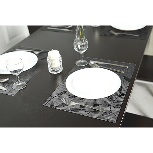 Tabletti-setti, 6 kpl, pestävät lämmöneristetyt liukumattomat kudotut vinyylitabletit keittiöön ja ruokasaliin