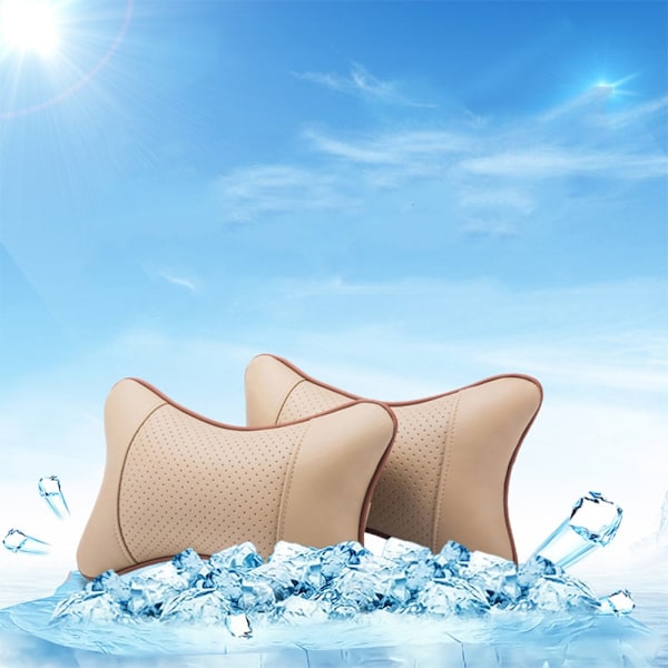 x Bilpute Nakkepute Bil nakkestøtte pute Nakkestøtte pute for hode nakke (beige) Beige