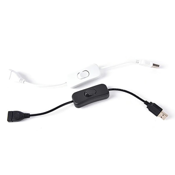CDQ USB kabel hane til hona Switch Kabel Växla LED Lampe Power Line Sort