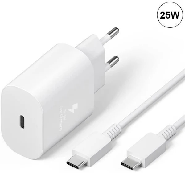 25W USB-C Hurtigoplader + USB-C til USB-C Kabel Hvid til iPhone 16 Pro Max, iPhone 16 Pro, iPhone 16, iPhone 16 Plus Hvid_tfrf