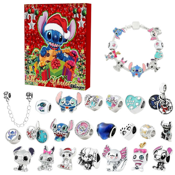 Stitch julekalender 2023 - 24 dager med leker og figurer, nedtelling for barn