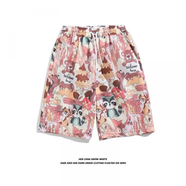 Strandshorts med fargeglada print for män Hot Summer Badbyxor Sport löparbaddräkter med mesh -DK7014 zdq