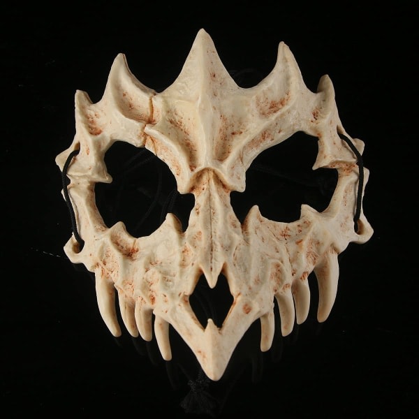 CDQ Halloween Mask, Tiger Cosplay Mask - Half Face White Skull
