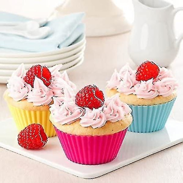15 st Silikon Cupcake Muffins Bakformar Liners Återanvändbara non-stick molds Set