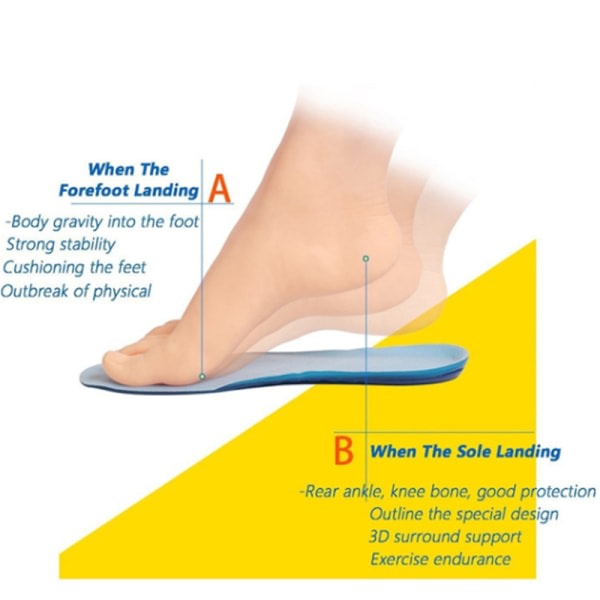 Elastiske innersåler Arch Support Shoe Pad Running Gel Innersåler M