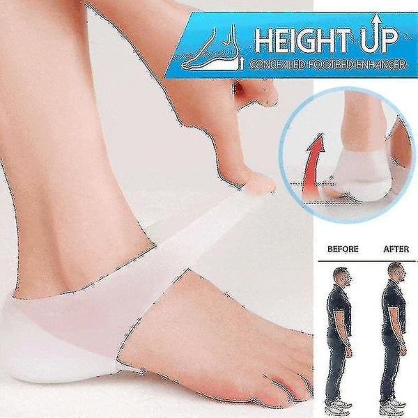 1 par skjulte fodsengsforstærkere Usynlig højdeforøgelse af silikone indlægssåler