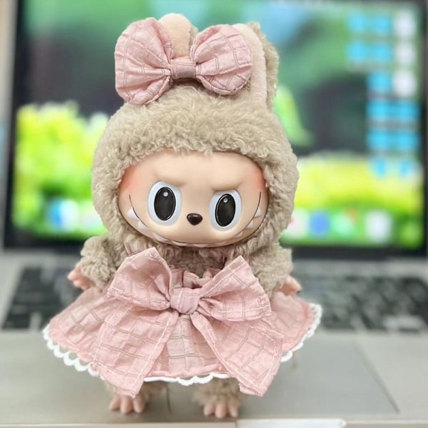 17cm Söta Mini Plyschdockkläder Outfit Tillbehör För Korea Kpop Exo Labubu Idol Dockor Tröja Hoodie Kläder DIY Barn Present 8 8 fit 17cm Labubu Doll