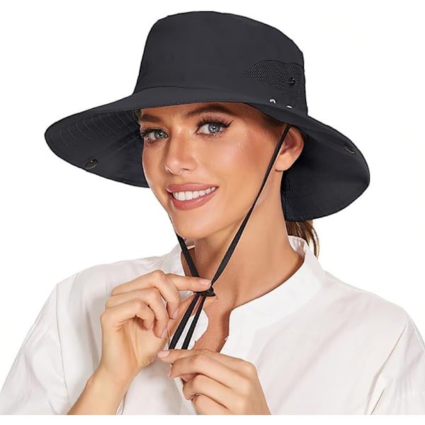 Solhatt herr dam UV-skydd 1 sommarmössa fiskehatt fiskehatt boonie fiskehatt black