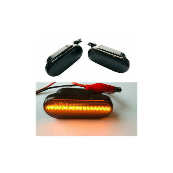 Dynamiske LED-sideblinklys, sorte røg blinklys udskiftning til FORD/SEAT/SKODA/VW/LUXFACTORY - Sort
