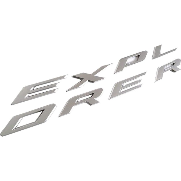 CDQ 3D-bokstäver ABS främre huva-emblem kompatibel for 2011-2021 2022 Explorer Sport Hood Letters-klistermerke - matt sølv