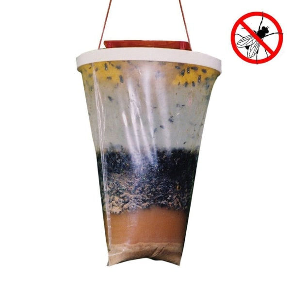 Skadedjursfälla Röd Top Flugfälla Bag Catcher Hängande Hängande Flugfångare Utomhus 1PCS
