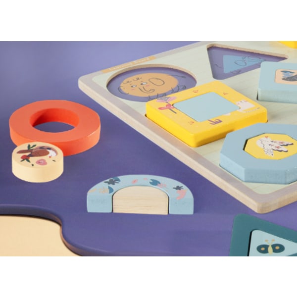 Børnepuslespil med konkav og konkav plade, tredimensionel geometrisk sjov Montessori tidlig uddannelse H