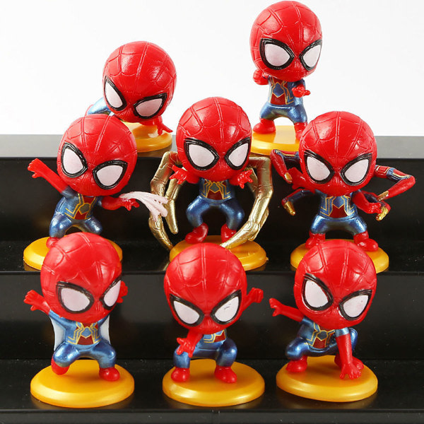 CDQ Avengers Alliance håndgjorda Spider-Man sett Rød 8 stk