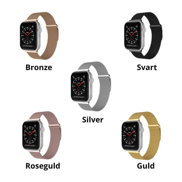 Apple Watch 42 / 44 mm Milanese Loop Metallarmband Roséguld 3000 3-Pack