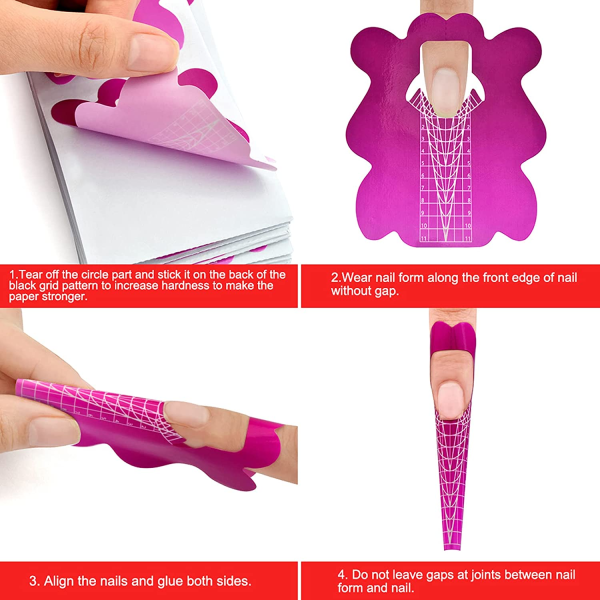 2 stk. Negleforlængelsespapirholder - Blomsterformet papirholder 100 stk. pr. pakke