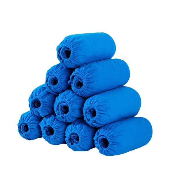 100 engangs skobetræk – skridsikre – non-woven – blå – størrelse op til EU 45 – store – 50 par