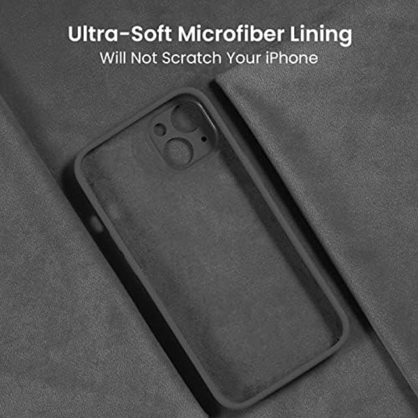 FireNova Designad for iPhone 13-deksel, Silikonoppgradert [kamerabeskyttelse] telefondeksel med [2 skjermbeskyttelse], myk anti-ripe mikrofi Space Grey
