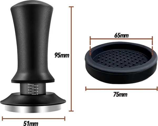 Kaffe- og espressostamper - ø 51 mm - Stamper for pressing av malt kaffe - Pressing av malt kaffe - Laget av rustfritt stål - Kaffedispenser ...