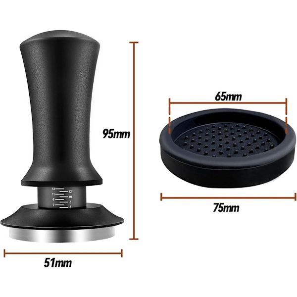 Kaffe- og espressostøder - ø 51 mm - Støder til presning af malet kaffe - Presning af malet kaffe - Fremstillet af rustfrit stål - Kaffedispenser ...