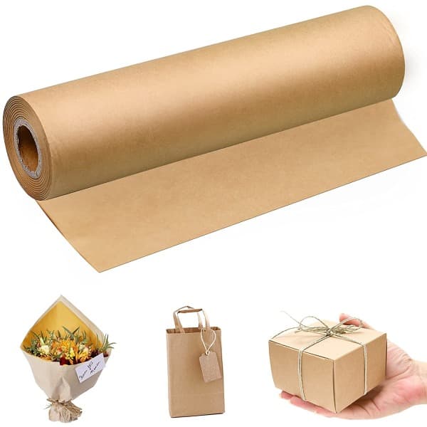 Rulle brunt kraftpapper hantverk konst presentinslagning paket dekorativt papper