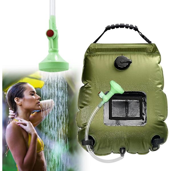 Camping Solvarmedusjpose, 20L Bærbar Solvarmedusjpose Reise Camping Dusj Varmtvannsdusj Med Dusjhode Og På/Av-bryter For Utendørs/hage/h