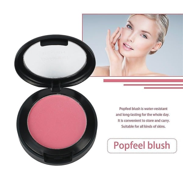 Popfeel Long-lasting Face Blush Powder med spegelpalett Makeup Blusher