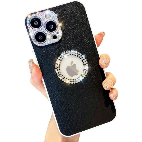 Heyone Ylellinen iPhone 11 Pro Max -kotelo Glitter, kimalteleva strassi timanttikotelo suojaava ohut tyttömäinen - 6,5 tuumaa (musta)