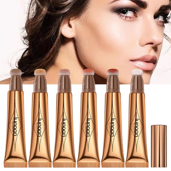 6st multifunktionell Face Contouring Highlighter Blusher Stick