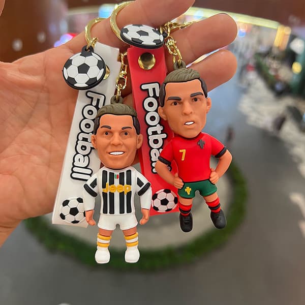 Fodbold Ronaldo Figur Fodboldstjerne Nøglering Taskevedhæng B B-tfrf B