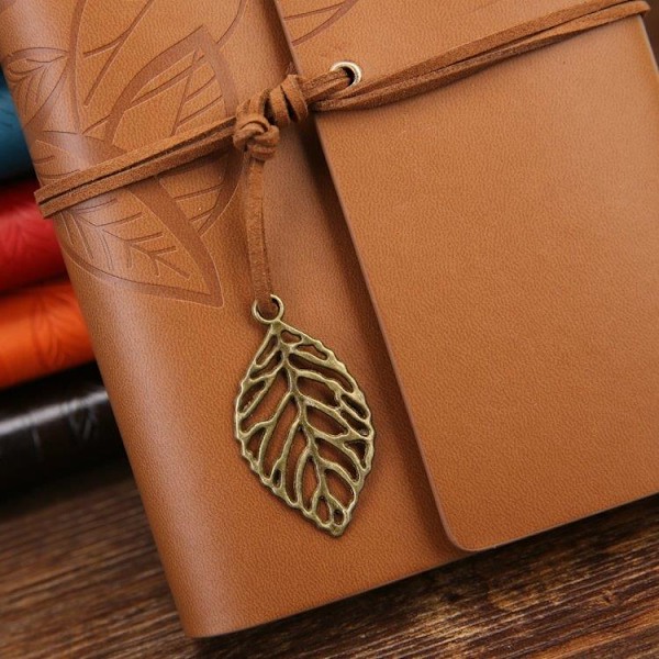 Retro Notebook / Diary with Soft Faux Leather and Deco