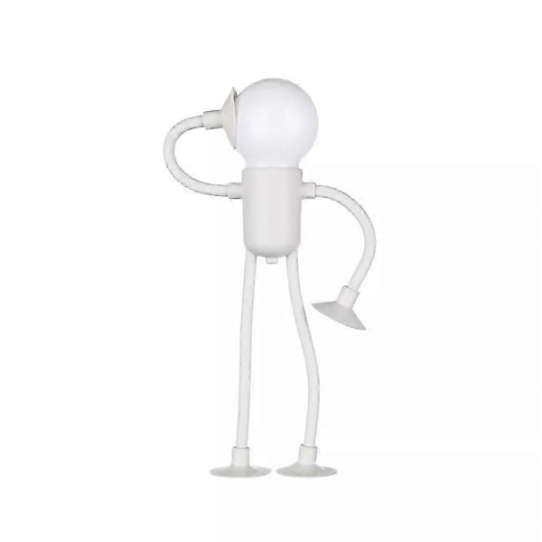 Sjov Sportsmand Natlampe med Skiftelig Form, Knapcelsbatteri, Skrivebordslampe, Alsidig Minilampe, Kreativ Dekoration, Vakuumsuger white