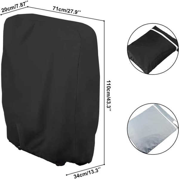 20/34*71*110cm Trädgårdsstolsöverdrag - Fällbart Solstolsöverdrag, 210D Oxford, med Förvaringsväska - Grå
