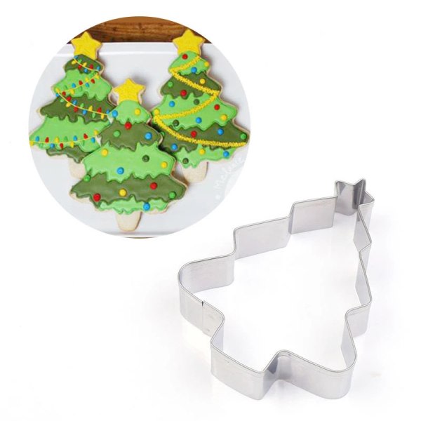 5 stk Julekake Cookie Cutter Pepparkakstråd Form Xmas Sølv
