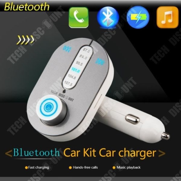 TD® Bluetooth FM-sender kompatibel med USB SD-kortlæser Trådløs oplader iPhone Smart håndfri FM-radio