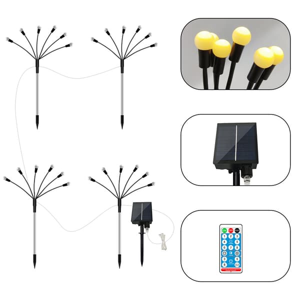 Solcellsdrivna Eldflugslampor 10 LED-lampor 4-pack_TF Varm vit
