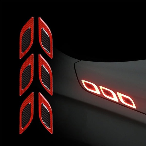 CDQ Dekorativa bilklistermerker - reflekterende sikkerhetsvarningsdekaler - tilpassede klistermerker for alle modeller (røde)