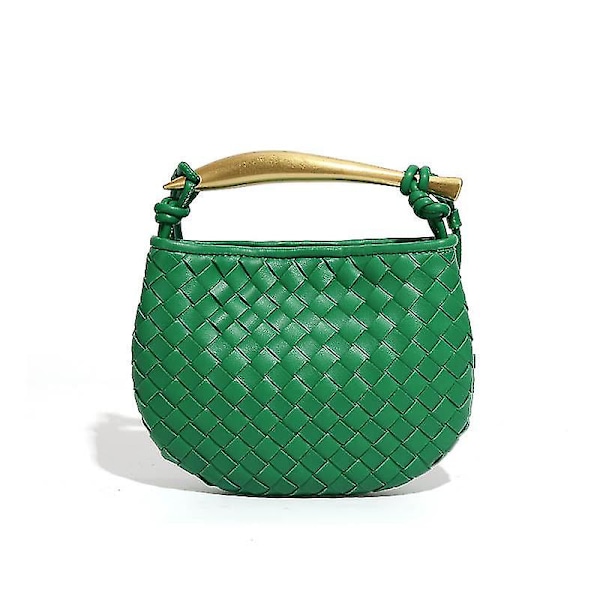 Mini vävd sardinväska, Crossbody-väska för kvinnor, handväska B1679 Grön