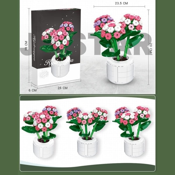 Blombukett byggklossar sæt 361 dele Bonsai blommor sæt, kreativ DIY konstgjorda blommor Bonsai byggleksak (92362)