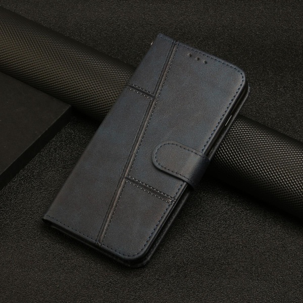 Taske til Iphone 12 Mini Cover Cover Flip Magnetisk Stængning Kickstand Blå