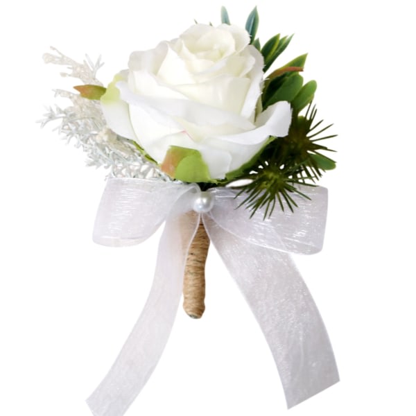 6 stk Brud Brudgom Bryllup Corsage Håndled Blomster, Håndled Blomster Corsage Corsage