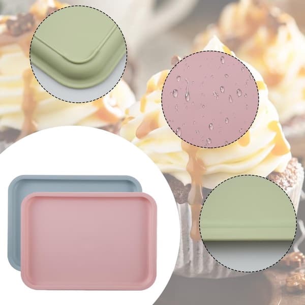 Four rectangular trays, useful as food trays or decorative trays. Non-slip, reusable - Dimensions: 25 x 18 x 1.6 cm
