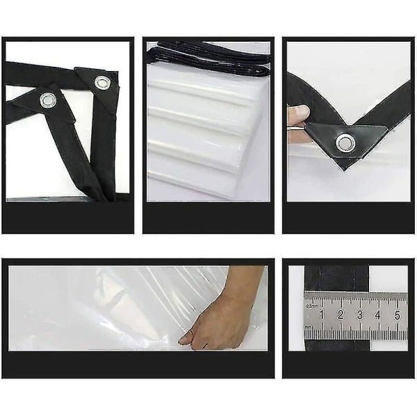 Läpinäkyvä vedenpitävä pressu silmukoilla, Pe Monitoiminen vedenpitävä repeämäkestävä Ultralight pressu (koko: 2*3m)