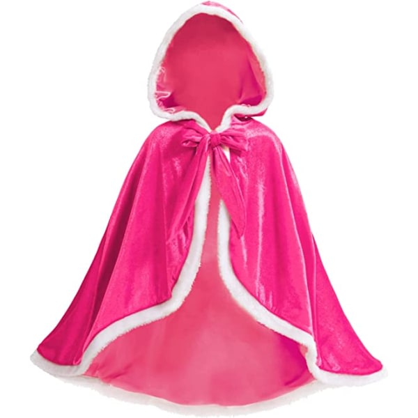 CDQ Princess Hooded Cape Cloak-drækt (rosa for højde 120cm-130cm)