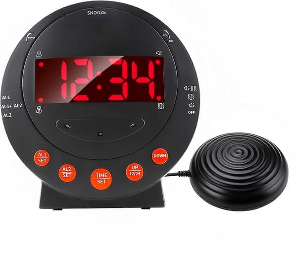 Sonic Boom Väckarklocka, Extra Högljudd Vibrerande Dubbel Väckarklocka, Digital Väckarklocka Med Sängvibrator -
