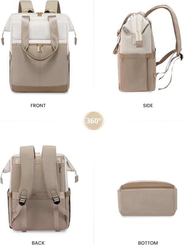 Large Women's Backpack, Laptop Backpack with 15-inch Laptop Compartment, Waterproof Women's Backpack - Large Handbag