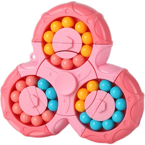 Sekssidet roterende finger Rubiks kube - Sekssidet dekompressionsfinger roterende legetøj - Puslespil dekompressionspuslespil sensorisk legetøj (pink) pink