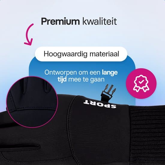 Roegaarden Vinterhandsker til mænd og kvinder, Touchscreen Termiske Løbehandsker til Cykling, Vandring, Jogging og Daglig Pendling, Sort, L/XL
