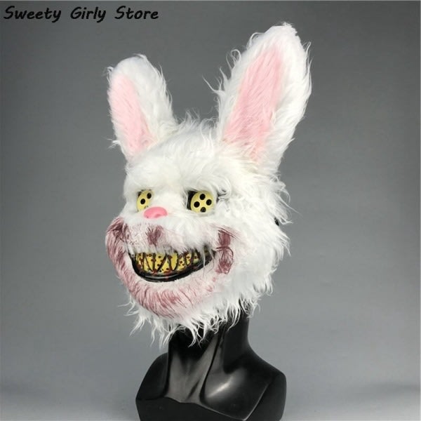 Halloween Bunny Cosplay Mask Party Skräck Huvudbonader